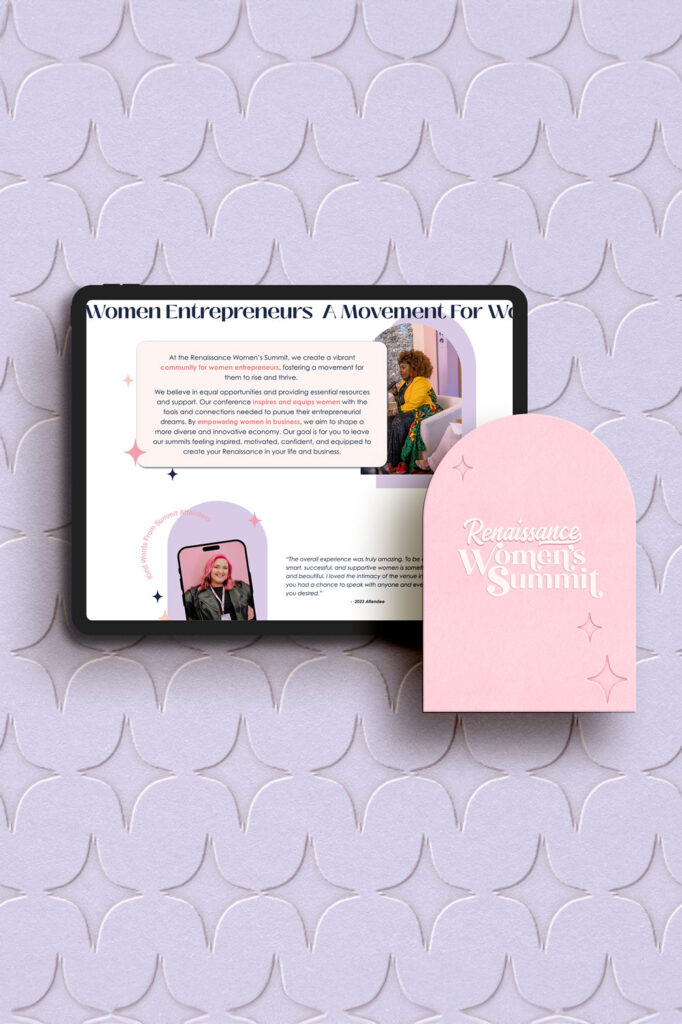 girly website design on an ipad