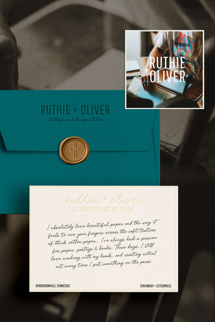 letterpress brand design on stationery